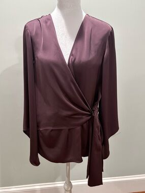 Ramy Brook Satin Top in Plum
